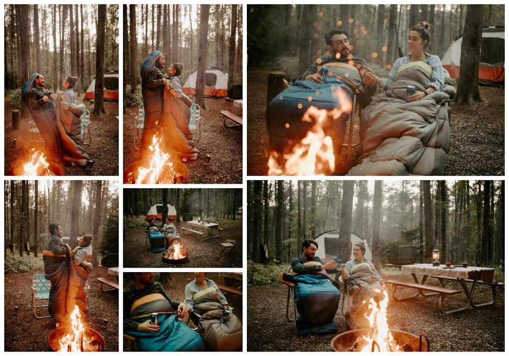 Campfire hangs and sleeping bag snuggles. Yes, please!