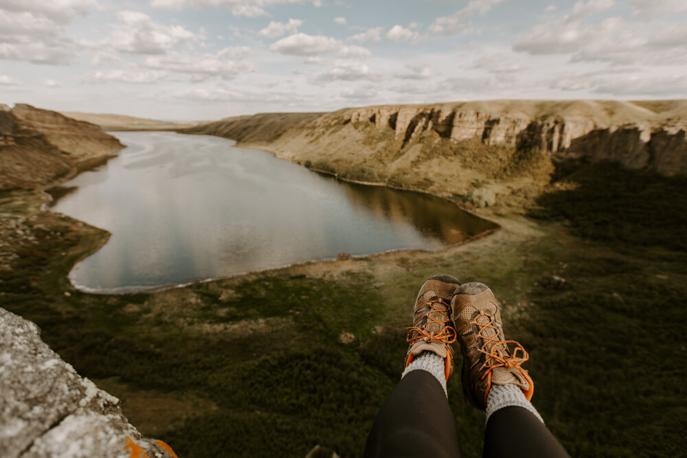 Sitting cliff-side at one of my favorite secret spots in Central Montana!