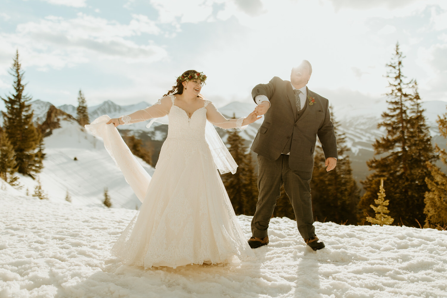 A couple on their elopement day in Breckenridge, Colorado.